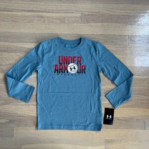 Boys blue under armour baseball long sleeve shirt size 7 nwt